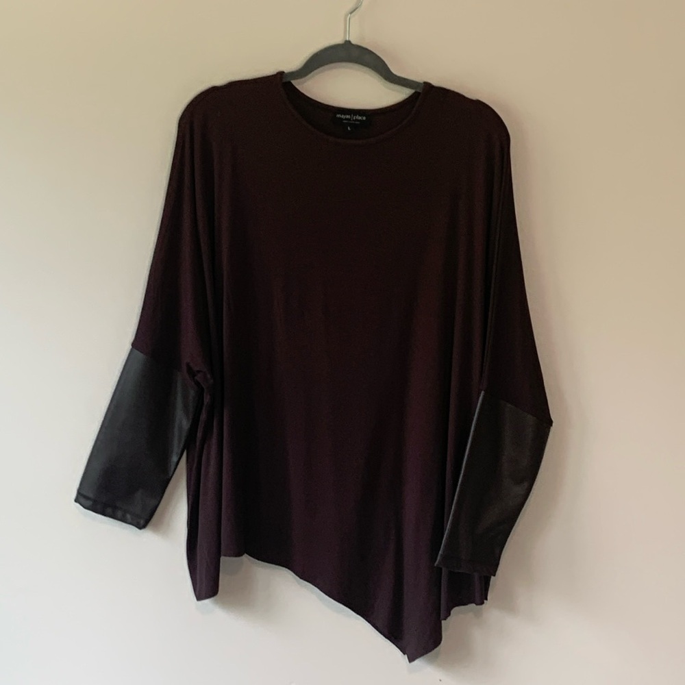 Maya’s Place Eden brown faux leather long sleeves size L